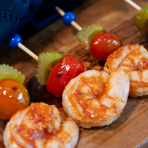 Bloody Mary Shrimp Skewers